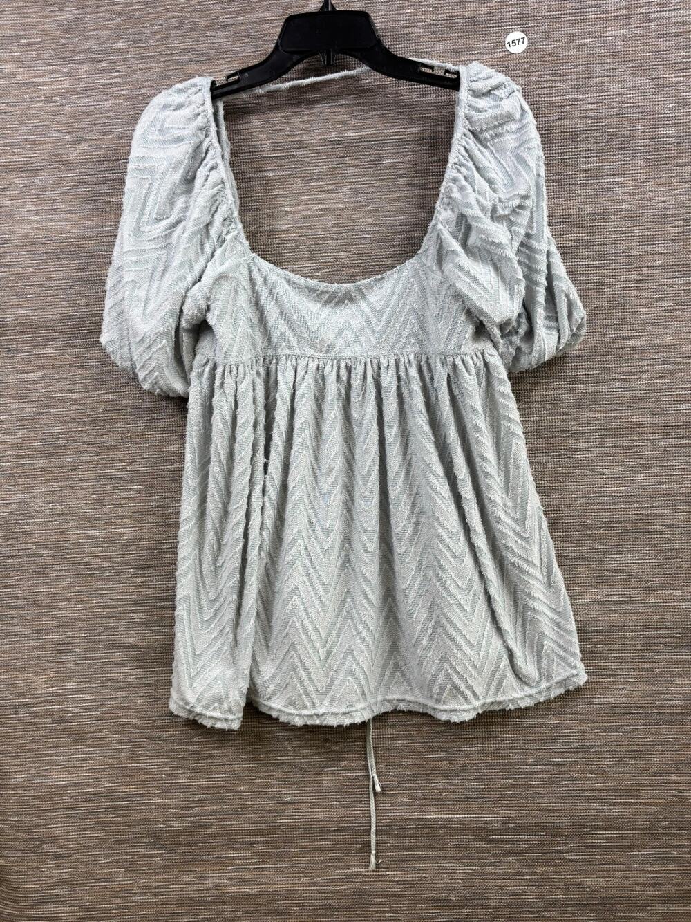 Free People Beach Wavy Baby Got Back Tunic Mini Dress Cover Up Size XS Gray Blue